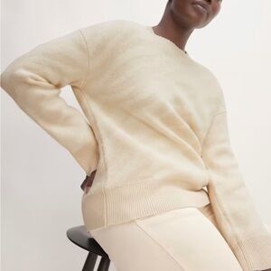 NWT Alpaca Tiger Jacquard Crewneck Pullover Sweater | Everlane | M | Canvas Snow